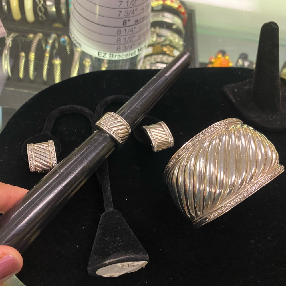 David Yurman Diamond & Sterling Silver Jewelry Set
